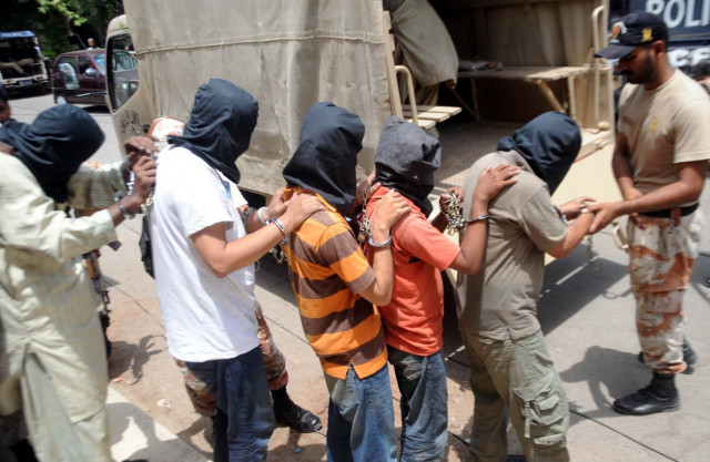 rangers personnel had detained around nine suspects from different areas of the city photo rashid ajmeri express rangers personnel had detained around nine suspects from different areas of the city photo rashid ajmeri express
