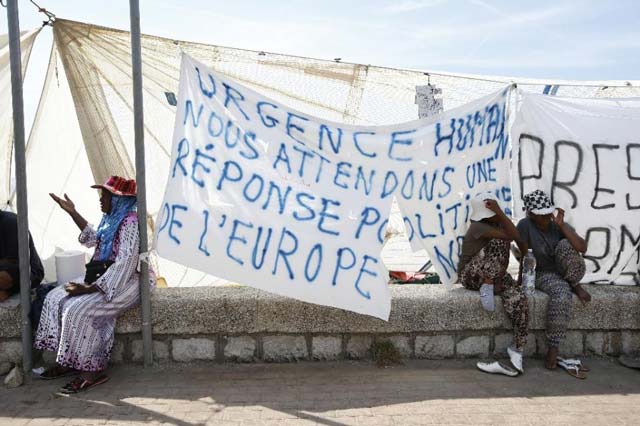 a makeshift camp set up by a group of migrants who were denied entry into france is seen on june 22 2015 in ventimiglia near the italian french border post photo afp