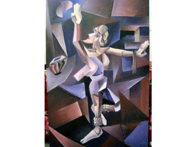 zakir ali s paintings reflect society in geometric lines and forms photos courtesy zakir ali