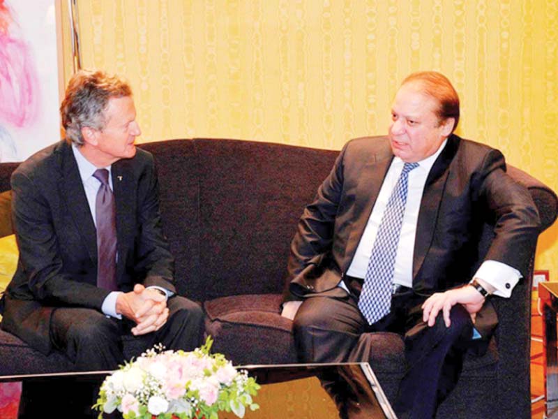 prime minister nawaz sharif during his trip to norway met with telenor group president and ceo john fredricks baksaas the pm lauded the telecom sector of pakistan and also appreciated telenor s performance in the country photo press release