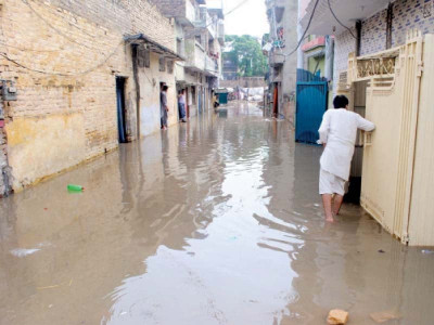 ongoing spell heavy rains inundate several pindi localities