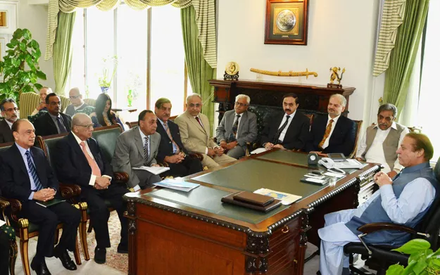 prime minister nawaz sharif in the meeting on the expension of lahore airport with civil aviation authority photo inp prime minister nawaz sharif in the meeting on the expension of lahore airport with civil aviation authority photo inp