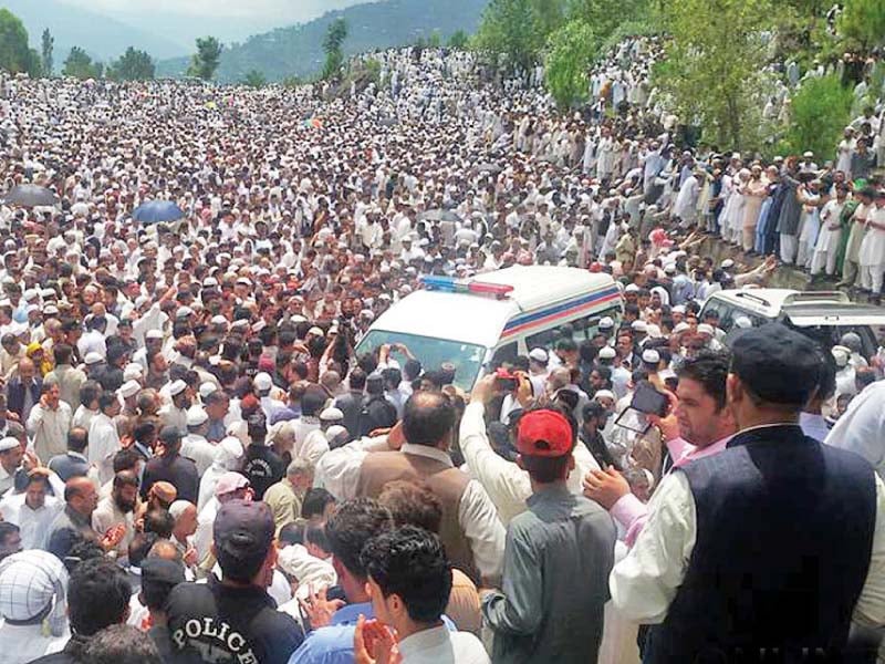 people gather for the funeral of veteran kashmiri politician sardar abdul qayyum khan photo online