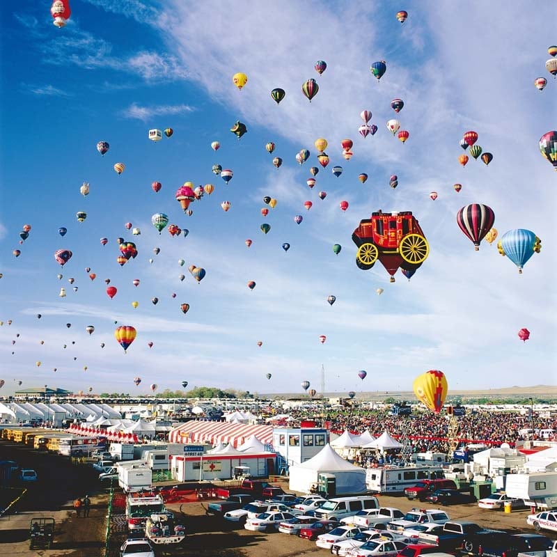 mass ascensions is one of the biggest events of the annual nine day balloon fiesta in new mexico photo courtesy marblestreetstudio com