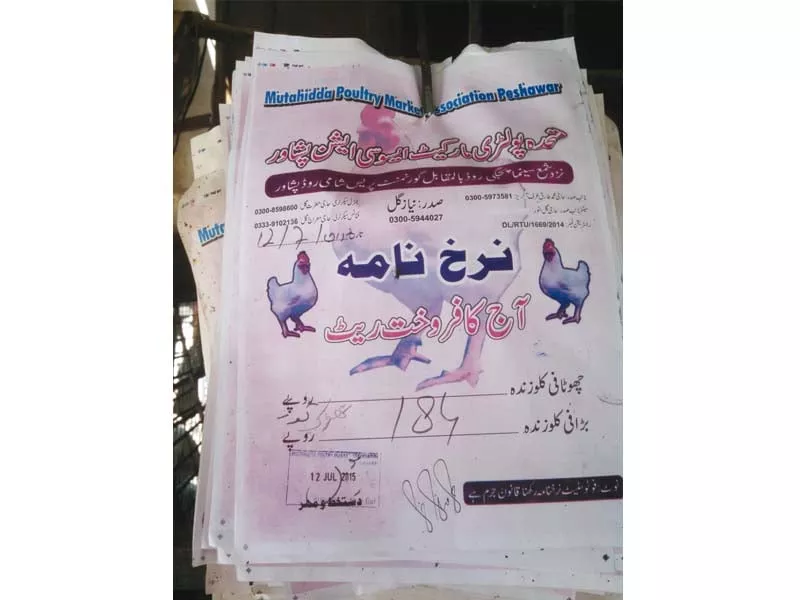 price list issued by muttahida poultry market association photo sohail khattak express price list issued by muttahida poultry market association photo sohail khattak express