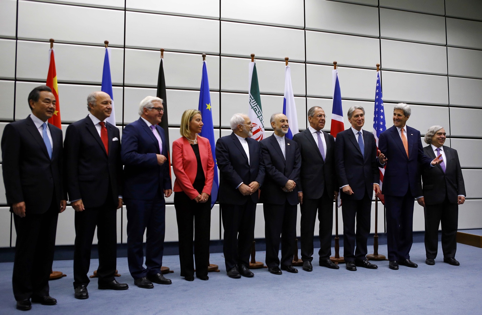 foreign ministers pose for a group picture at the united nations building in vienna austria after reaching historic nuclear agreement with iran on july 14 2015 photo reuters