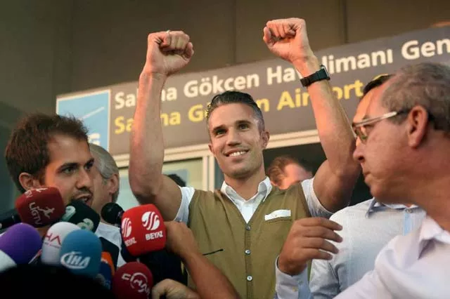 dutch international striker robin van persie c arrives at the sabiha gokcen airport on july 12 2015 in istanbul photo afp dutch international striker robin van persie c arrives at the sabiha gokcen airport on july 12 2015 in istanbul photo afp