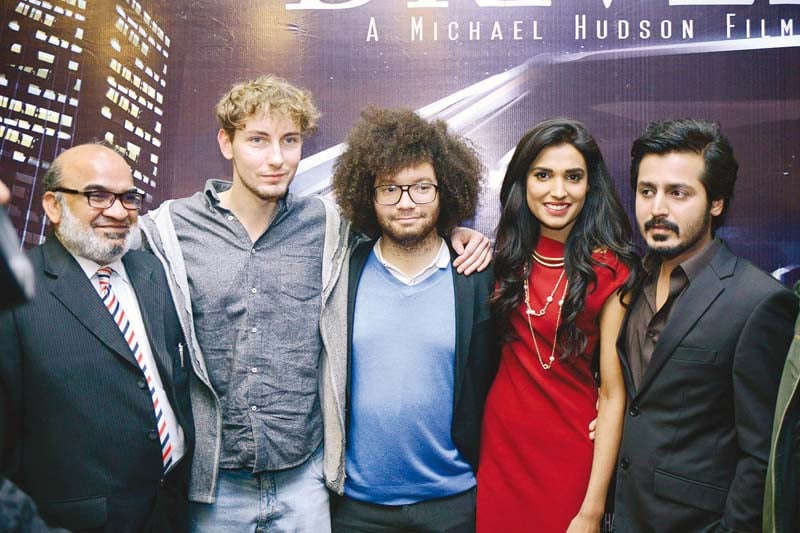 actor model amna ilyas along with the key crew members of driven photo file