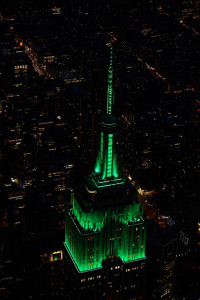 empire state building glows green for eidul fitr