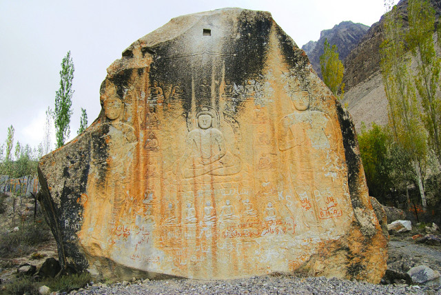 images of buddha in his different forms meticulously carved on a rock in skardu photo courtesy bcdf