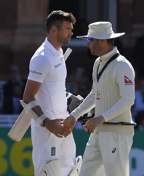 australia s captain michael clarke r shakes hands with england s james anderson after winning the match on the fourth day of the second ashes cricket test match between england and australia at lord 039 s cricket ground in london on july 19 2015 photo afp australia s captain michael clarke r shakes hands with england s james anderson after winning the match on the fourth day of the second ashes cricket test match between england and australia at lord 039 s cricket ground in london on july 19 2015 photo afp