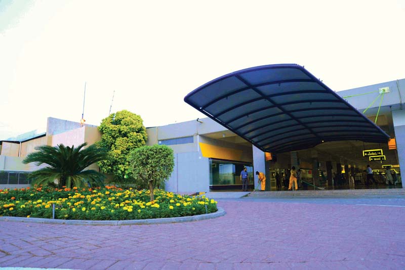 a canopy has been added as part of new facilities at the airport photo file