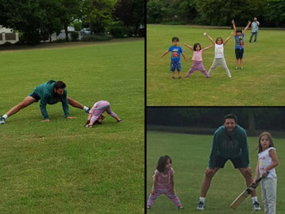 shahid afridi takes his babies out for a cricket date shahid afridi takes his babies out for a cricket date