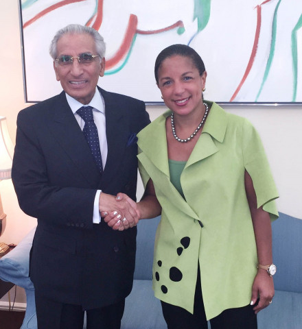 special assistant to the prime minister tariq fatemi meets us national security adviser susan ricein washington on july 21 2015 photo pid special assistant to the prime minister tariq fatemi meets us national security adviser susan ricein washington on july 21 2015 photo pid