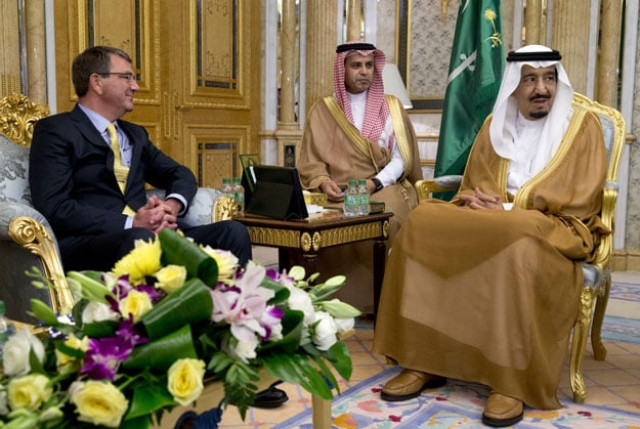 us defence secretary ashton carter l meets with saudi king salman r at al salam palace in jeddah on july 22 2015 photo afp us defence secretary ashton carter l meets with saudi king salman r at al salam palace in jeddah on july 22 2015 photo afp