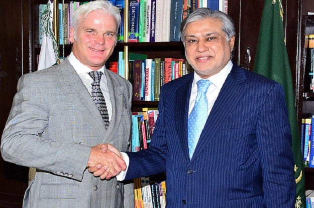 desmond swayne discusses economic assistance with ishaq dar photo app