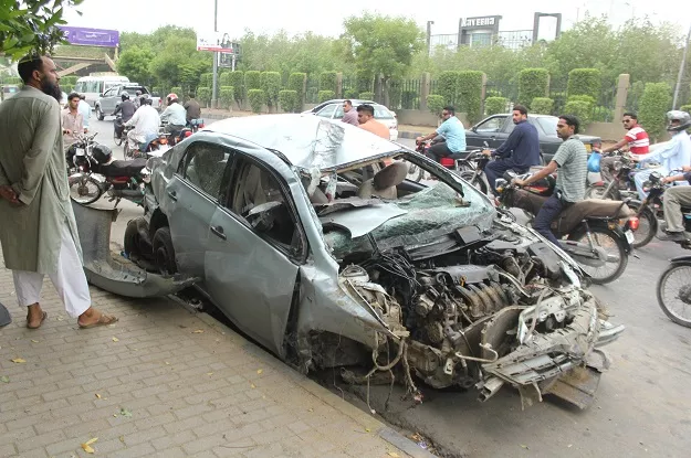 six friends were going on a picnic when their car first collided with the footpath and then hit a tree photo express six friends were going on a picnic when their car first collided with the footpath and then hit a tree photo express