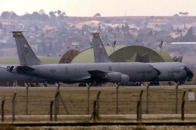 a photo taken on january 11 2005 shows us airforce tanker planes lining to take off from the incirlik airbase southern turkey photo afp