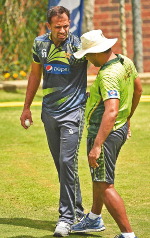 while wahab has returned to bowling with his old rhythm there is still some discomfort when he bats photo afp while wahab has returned to bowling with his old rhythm there is still some discomfort when he bats photo afp