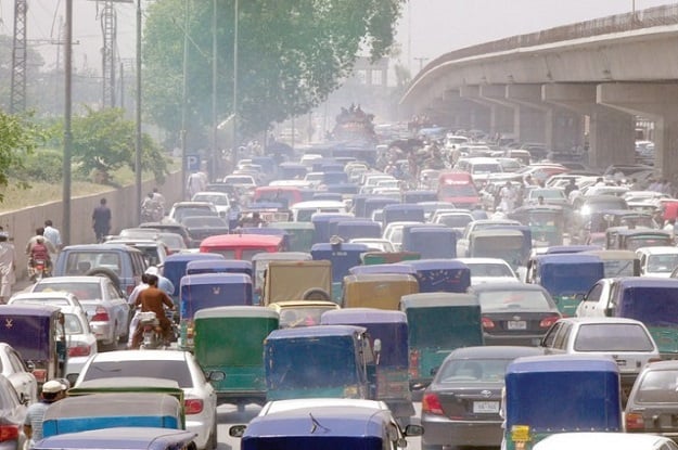 a view of a traffic jam in peshawar photo muhammad iqbal express