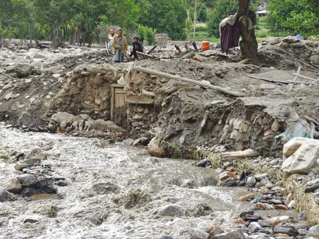 landslide due to floods in chitral photo k p information department s twitter account
