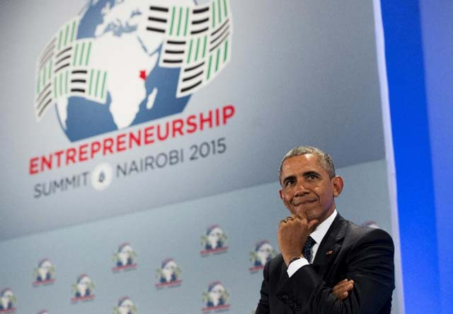 us president barack obama looks on during the global entrepreneurship summit at the united nations compound in nairobi on july 25 2015 photo afp us president barack obama looks on during the global entrepreneurship summit at the united nations compound in nairobi on july 25 2015 photo afp