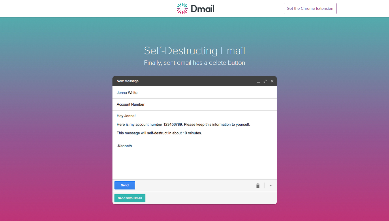 screengrab of the dmail website