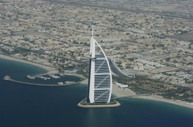 an aerial view of the burj al arab hotel in dubai photo reuters