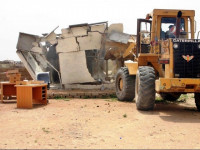 illegal structures razed in gr colony
