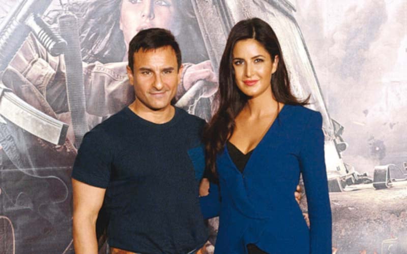 saif and katrina as seen at the trailer launch of their upcoming action film photo file