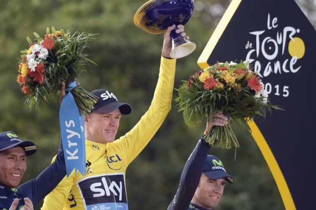 froome beat nairo quintana who won the white jersey for the best under 25 rider by 1 12 after resisting the colombian s late charge in the alps photo afp froome beat nairo quintana who won the white jersey for the best under 25 rider by 1 12 after resisting the colombian s late charge in the alps photo afp