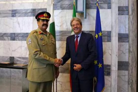coas with italy foreign minister during his official visit to the country photo asim bajwa twitter coas with italy foreign minister during his official visit to the country photo asim bajwa twitter