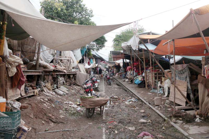 encroachment along the railway track in nothia photo muhammad iqbal express