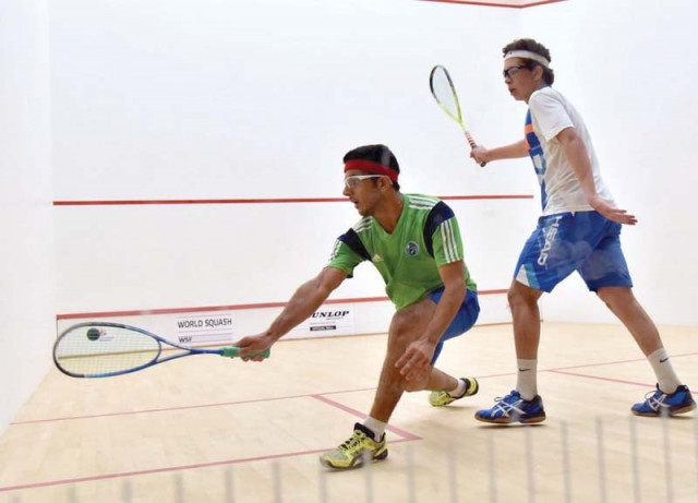 for the second year running tayyab aslam failed to move past the quarter final stage of the world junior individual squash championship after losing to egypt s saadeldin abouaish 3 1 photo courtesy wsf for the second year running tayyab aslam failed to move past the quarter final stage of the world junior individual squash championship after losing to egypt s saadeldin abouaish 3 1 photo courtesy wsf