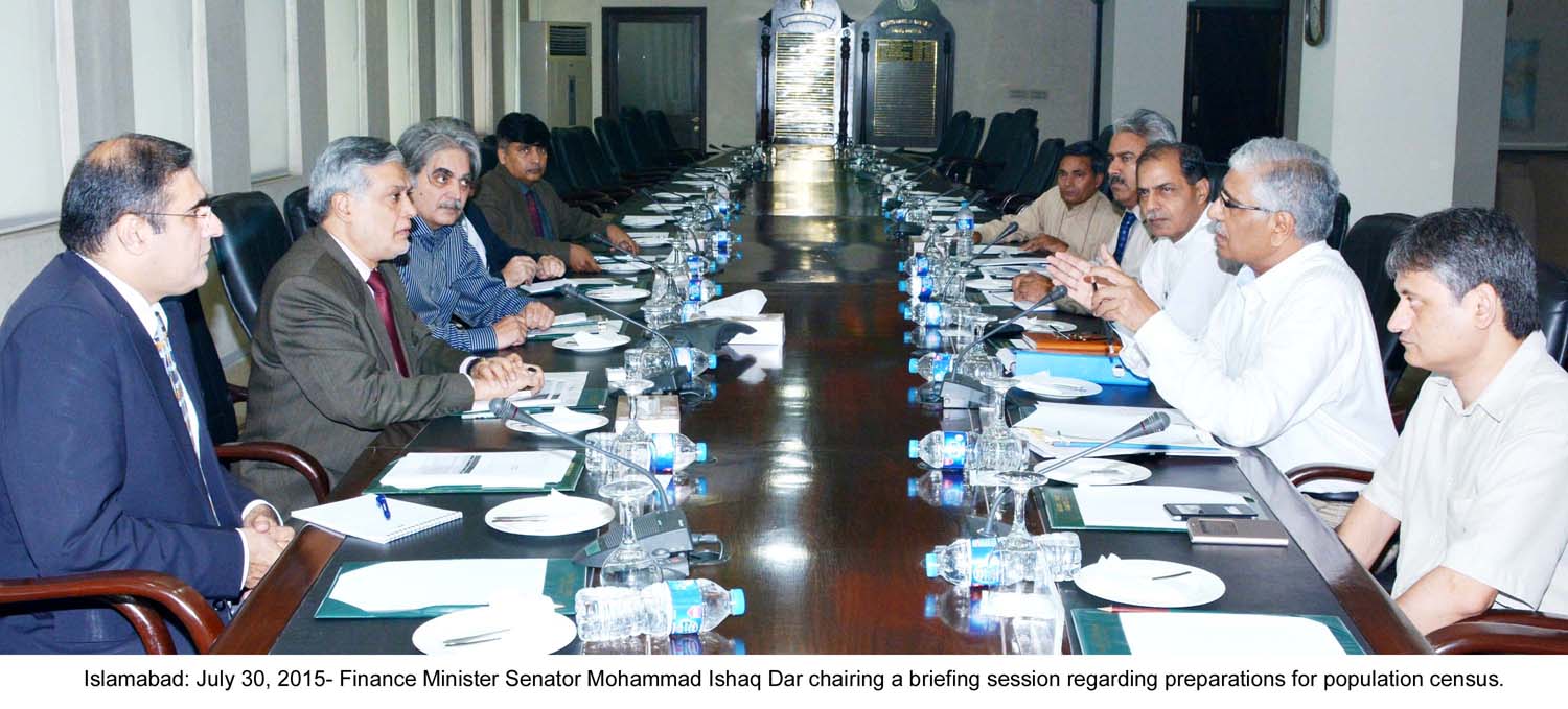 finance minister ishaq dar chairing a meeting on the population census photo pid