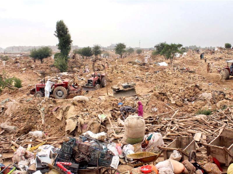 cda officials said the operation would continue till the demolition of the last illegal structure photo inp