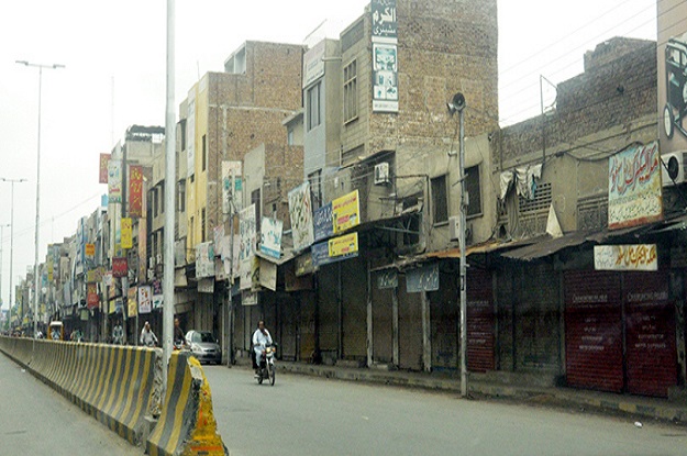 in faisalabad most shops in eight main bazaars were closed photo express