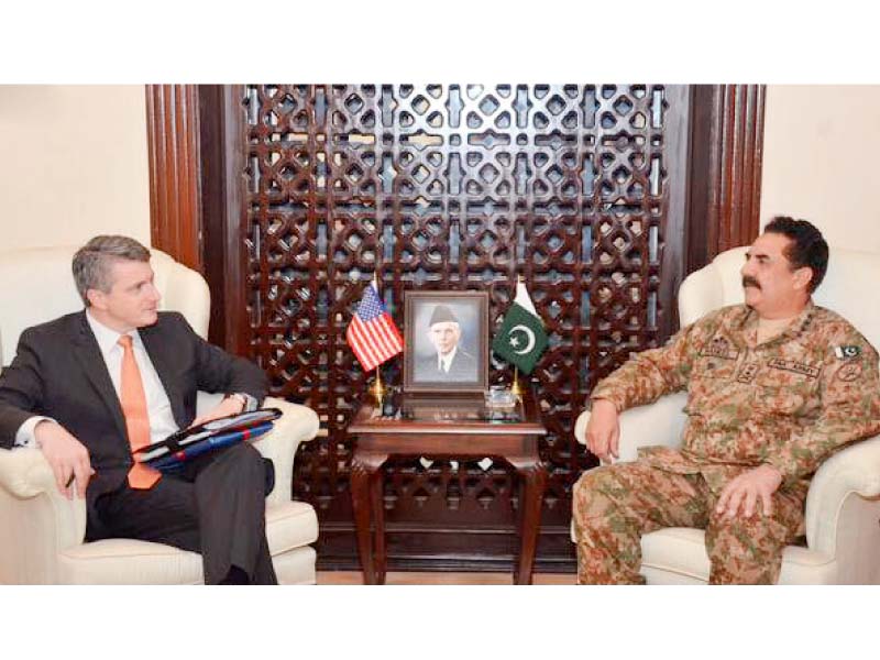 us special representative dan feldman and general raheel sharif talk during their meeting photo inp