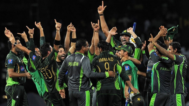pakistan celebrate their one wicket win sri lanka v pakistan 2nd t20 photo afp pakistan celebrate their one wicket win sri lanka v pakistan 2nd t20 photo afp