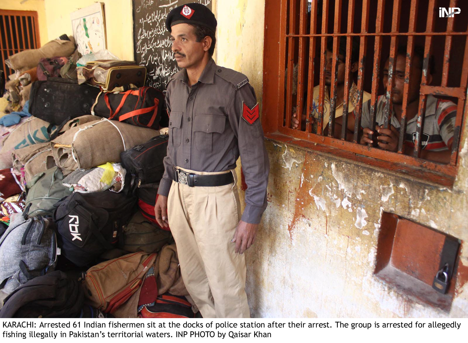 file photo of indian fishermen being held in jail in karachi photo inp