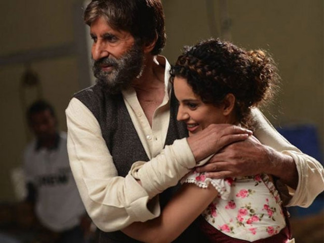 bachchan will be seen sharing screen space with ranaut in a rajkumar hirani directed commercial photo ndtv bachchan will be seen sharing screen space with ranaut in a rajkumar hirani directed commercial photo ndtv