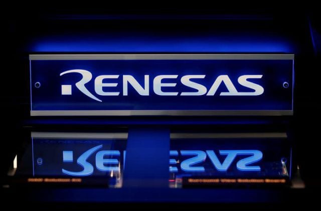 renesas electronics corp s logo is seen on its product at the company s conference in tokyo japan april 11 2017 photo reuters