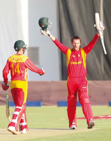 craig ervine exults after guiding his side to victory with a maiden century photo afp craig ervine exults after guiding his side to victory with a maiden century photo afp
