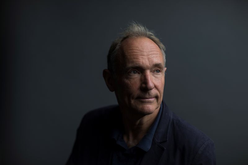 world wide web founder tim berners lee poses for a photograph following a speech at the mozilla festival 2018 in london britain october 27 2018 picture taken october 27 2018 photo reuters