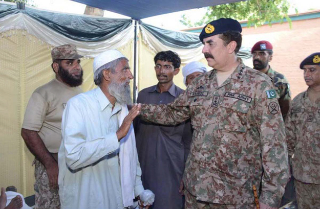 the army chief expressed his deepest regret over the loss of life and property and assured the flood victims that pakistan army will stand by them till their complete rehabilitation photo app