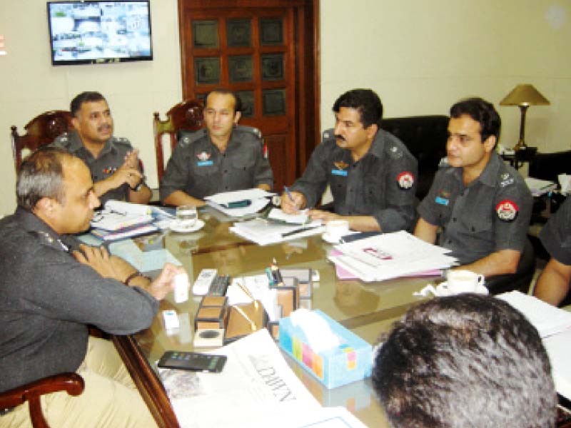 the security sp the mujahid sp and divisional sps of the operations wing attended the meeting on thursday photo express