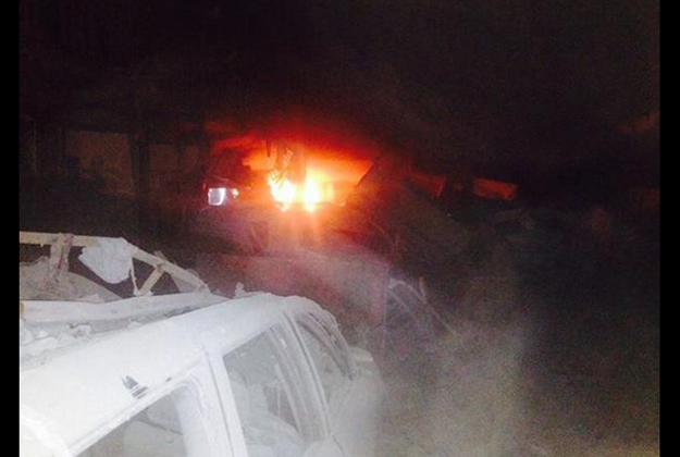 midnight car bomb attack scene in kabul photo khalilnoori twitter
