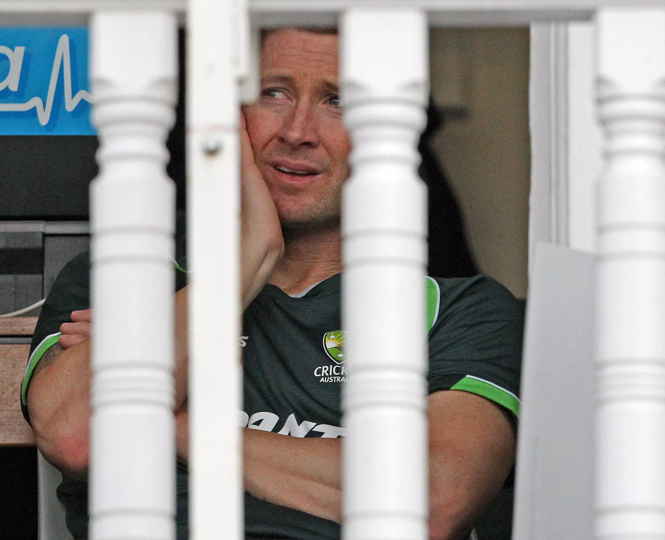 australia 039 s captain michael clarke looks on from the balcony during play on the second day of the fourth ashes cricket test match between england and australia at trent bridge in nottingham england on august 7 2015 england declared their first innings on a total of 391 for nine on the second day of the fourth ashes test photo afp australia 039 s captain michael clarke looks on from the balcony during play on the second day of the fourth ashes cricket test match between england and australia at trent bridge in nottingham england on august 7 2015 england declared their first innings on a total of 391 for nine on the second day of the fourth ashes test photo afp