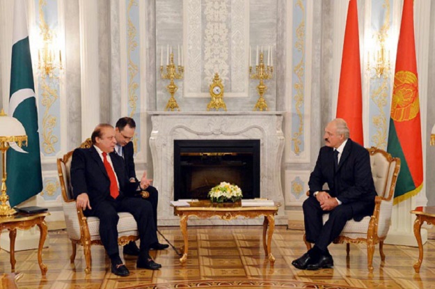 pm nawaz meets president lukashenko photo inp