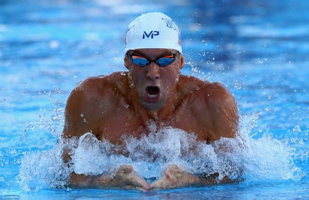 phelps only finished fifth in monday s 200m breaststroke final in 2mins 11 30 secs well off winner craig benson s winning time of 2mins 9 68secs photo afp